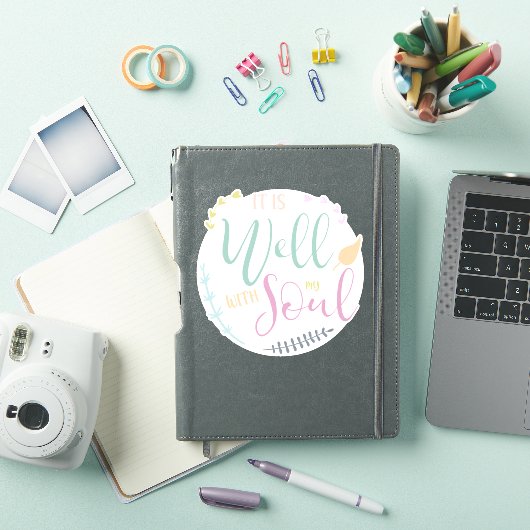 パステルバイブル引用文私の心は良い シール (iPadカバー)