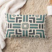 パステルバスケットウィーブモチーフ重なり合うストライプ ランバークッション (ブランケット)