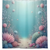 パステルバスルーム付属品のサンゴ礁 シャワーカーテン (正面)