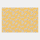 パステルバタフライイエローフラワーズ ラッピングペーパーシート (正面2)