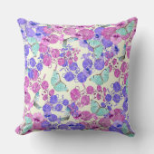 パステルバタフライインフラワーつる植物装飾用クッション クッション (正面)