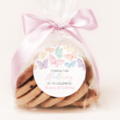 パステルバタフライガールの最初の誕生日レインボインフリット ラウンドシール