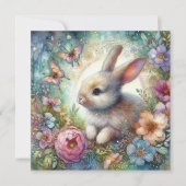 パステルバタフライキュートバニークリスチャン復活祭 シーズンカード (正面)