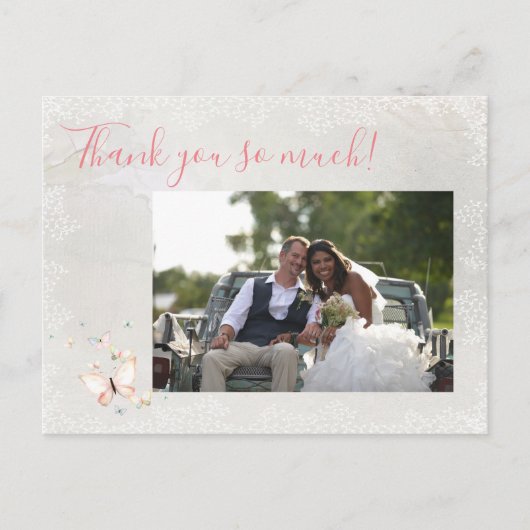 パステルバタフライサンキューハガキ ポストカード (正面)