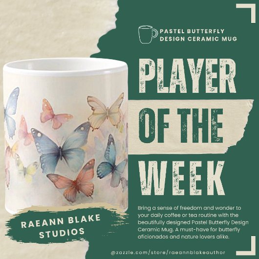 パステルバタフライデザインセラミックスマグ コーヒーマグカップ