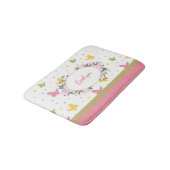 パステルバタフライパタン花と名前こうもり バスマット (アングル)