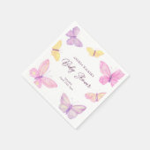 パステルバタフライピンクパープルベビーシャワー スタンダードカクテルナプキン