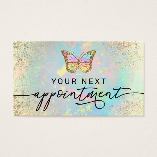 パステルバタフライフェイクフォイルアポイントメントカード (正面)