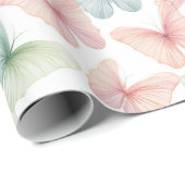 パステルバタフライラッピング紙 ラッピングペーパー (ロールコーナー)