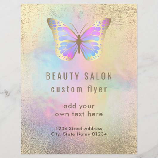 パステルバタフライロゴデザイン チラシ (正面)