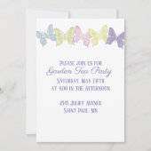 パステルバタフライ招待状5" x 7"、 招待状 (正面)