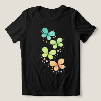 パステルバタフライ – エレガントな女性用Tシャツ トライブレンドＴシャツ