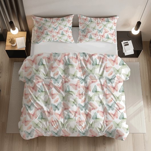 パステルバタフライ 枕カバー