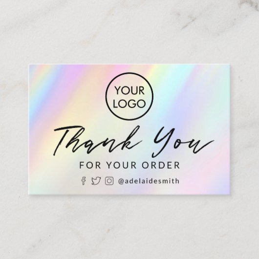 パステルバックグラウンドサンキューカード 名刺 (正面)