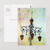 パステルバックグラウンド付きプラザライト ポストカード (正面/裏面)