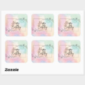 パステルバックグラウンド誕生日スクエアステッカー スクエアシール (シート)