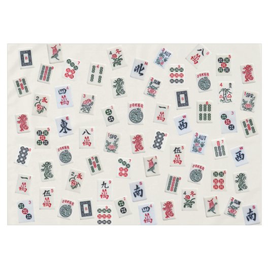 パステルバッジタブレクロースの麻雀タイル テーブルクロス (正面(横))