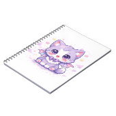 パステルバット子猫 かわいいラベンダー翼 ノートブック (左側)