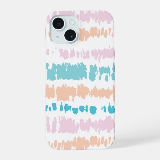 パステルバティック柄 iPhone 15ケース (裏面)