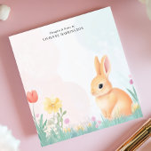 パステルバニーと野の花のオーダーメイド ノートパッド