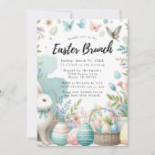 パステルバニーイースターブランチ&エッグ狩り 招待状 (正面)