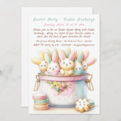 パステルバニークッキーエクスチェンジ招待状 招待状 (正面/裏面)
