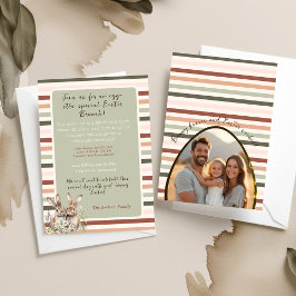 パステルバニーファミリーイースターセージ写真 招待状