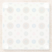 パステルバビロニアインスパイアフラルパターン ガラスコースター (裏面)