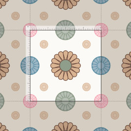 パステルバビロニアインスパイアフラルパターン ファブリック