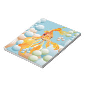 パステルバブル水に入った朱色の金魚 ノートパッド (回転)