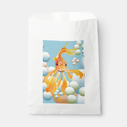 パステルバブル水に入った朱色の金魚 フェイバーバッグ (正面)