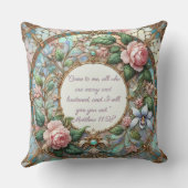 パステルバラガーデンカスタマイズ可能なバイブルバース クッション (裏面)