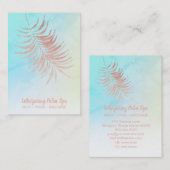 *~*パステルバラグラデーション金ゴールドパームリーフターコイズ 名刺 (正面/裏面)