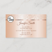 パステルバラコーラルきらめくグリッターロゴイニシャル 名刺 (裏面)