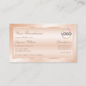 パステルバラコーラルとモノグラムとロゴエレガント 名刺 (裏面)