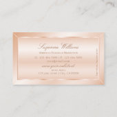 パステルバラコーラルエレガントロゴ&ラグジュアリー 名刺 (裏面)