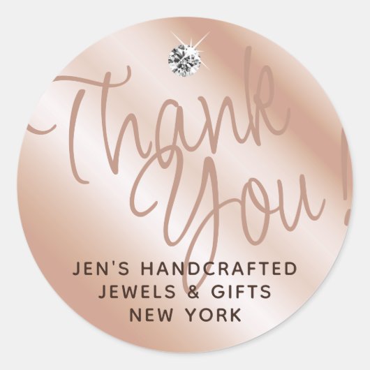 パステルバラコーラルシメリースパークルサンキューラベル ラウンドシール (正面)