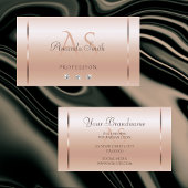 パステルバラコーラルシメリースパークルジュエリーイニシャル 名刺