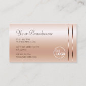 パステルバラコーラルシメリースパークルジュエリー&ロゴ 名刺 (裏面)