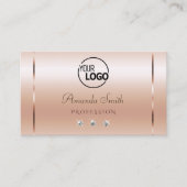 パステルバラコーラルシメリースパークルジュエリー&ロゴ 名刺 (正面)