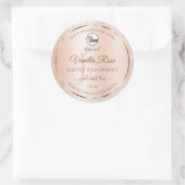 パステルバラコーラル製品ラベルイニシャル追加ロゴ ラウンドシール (バッグ)