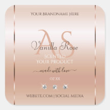 パステルバラサンゴ製品ラベルジュエリーイニシャル