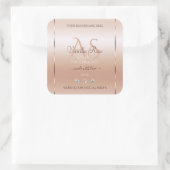 パステルバラサンゴ製品ラベルジュエリーイニシャル スクエアシール (バッグ)