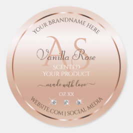 パステルバラサンゴ製品ラベルジュエリーイニシャル ラウンドシール