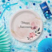 パステルバラハッピーアンバージャー ペーパープレート (パーティー)