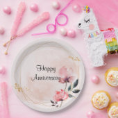パステルバラハッピーアンバージャー ペーパープレート (パーティー)