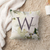 パステルバラパープルモノグラム結婚ズキープサケ クッション (ブランケット)