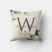 パステルバラパープルモノグラム結婚ズキープサケ クッション (裏面)