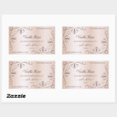 パステルバラピンク製品ラベル華美コーナー 長方形シール (シート)