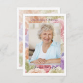 パステルバラフォト（縦）招待状 招待状 (正面/裏面)